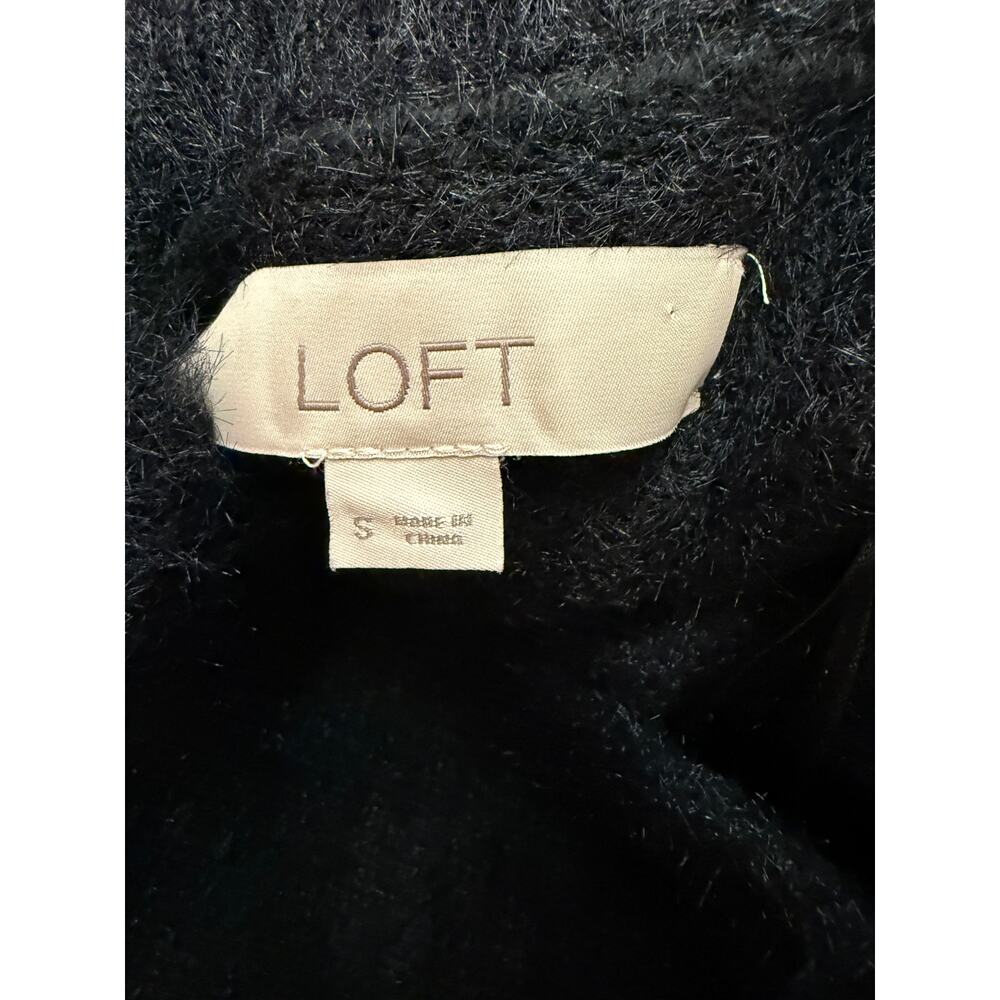 Loft women size S longsleeve black off-shoulder Sweater Soft 90's Shoulder - Picture 4 of 4